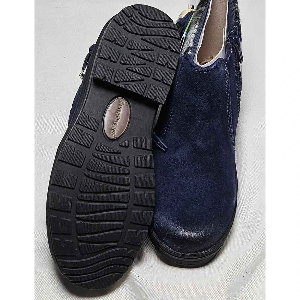 Earth Origins Tate Blue Suede‎ Boots Water Repellent Aztec Sweater Womens 5.5